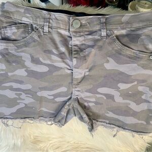 Democracy Camo Gray Women's Cargo Shorts